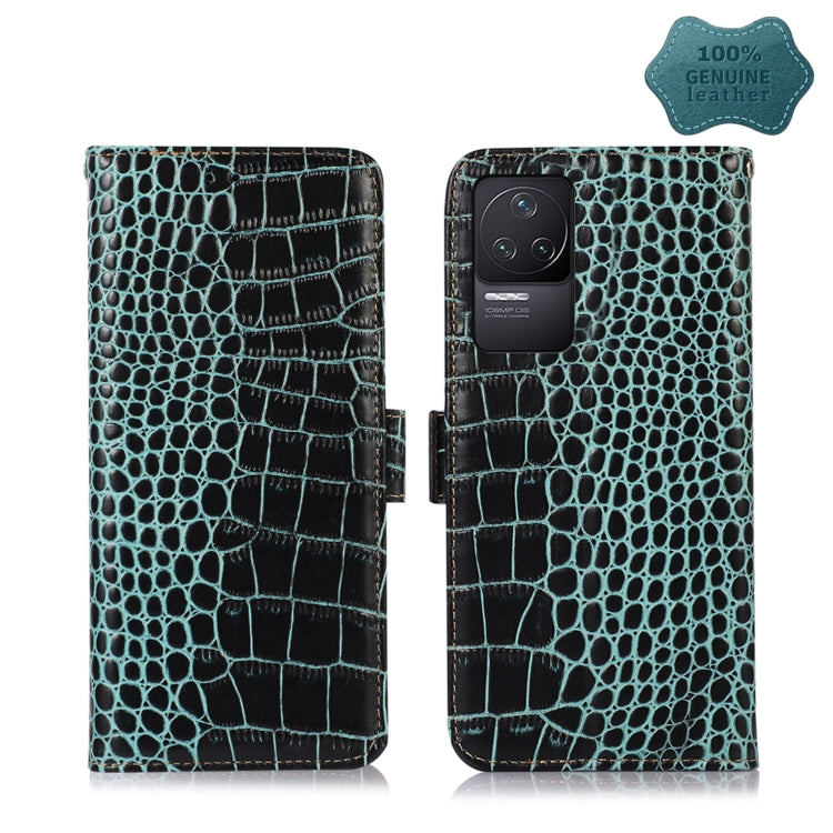 For Xiaomi Redmi K50 / K50 Pro Crocodile Top Layer Cowhide Leather Phone Case(Green) - Xiaomi Cases by PMC Jewellery | Online Shopping South Africa | PMC Jewellery