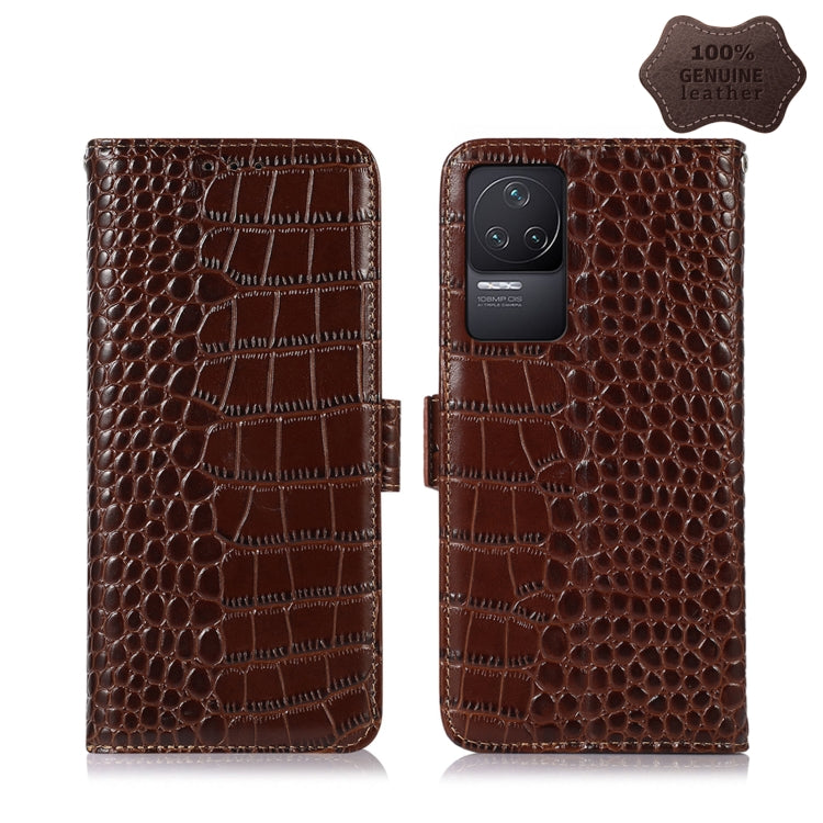 For Xiaomi Redmi K50 / K50 Pro Crocodile Top Layer Cowhide Leather Phone Case(Brown) - Xiaomi Cases by PMC Jewellery | Online Shopping South Africa | PMC Jewellery