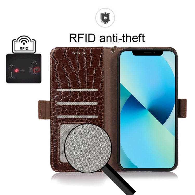 For Xiaomi Redmi K50 Gaming Crocodile Top Layer Cowhide Leather Phone Case(Brown) - free shipping - PMC TechLife - Order now!