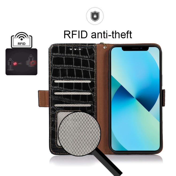 For Xiaomi Redmi Note 11 Pro 4G / 5G Global Crocodile Top Layer Cowhide Leather Phone Case(Black) - Redmi Note 11 Pro Case by PMC TechLife | Online Shopping South Africa | PMC TechLife
