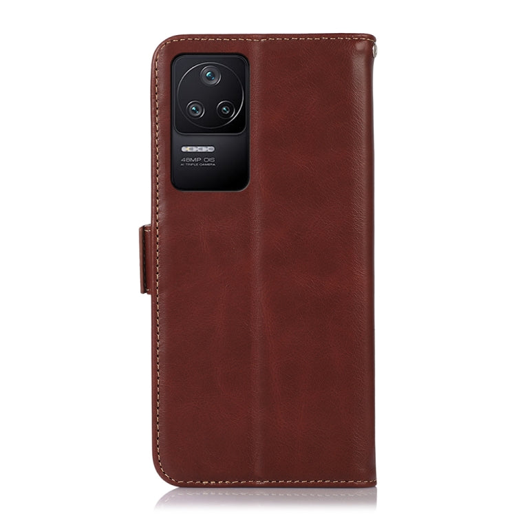 For Xiaomi Redmi K40S Crazy Horse Top Layer Cowhide Leather Phone Case(Brown) - Xiaomi Cases by PMC Jewellery | Online Shopping South Africa | PMC Jewellery