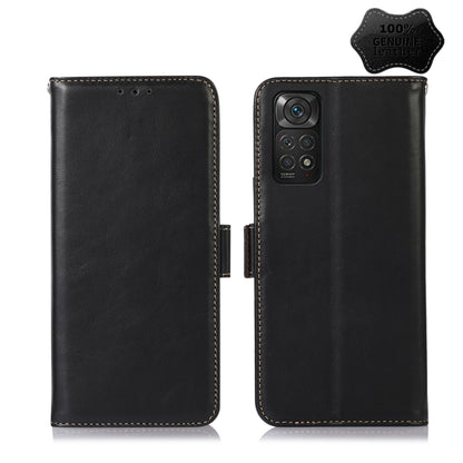 For Xiaomi Redmi Note 11 4G/11S 4G Global Crazy Horse Top Layer Cowhide Leather Phone Case(Black) - Xiaomi Cases by PMC Jewellery | Online Shopping South Africa | PMC Jewellery