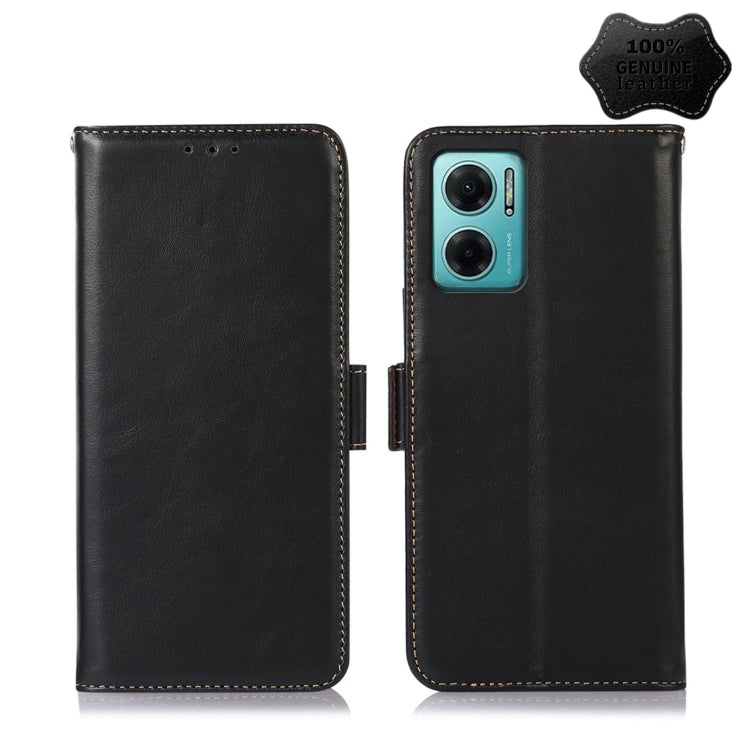 For Xiaomi Redmi Note 11E / 10 5G Crazy Horse Top Layer Cowhide Leather Phone Case(Black) - Xiaomi Cases by PMC Jewellery | Online Shopping South Africa | PMC Jewellery