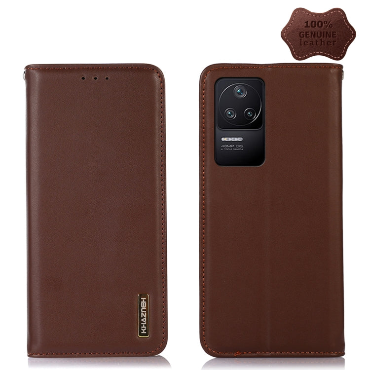 For Xiaomi Redmi K40S KHAZNEH Nappa Top Layer Cowhide Leather Phone Case(Brown) - Xiaomi Cases by PMC Jewellery | Online Shopping South Africa | PMC Jewellery