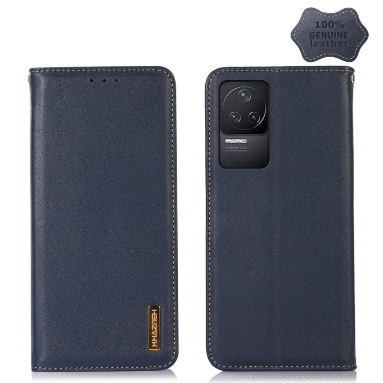 For Xiaomi Redmi K50 / K50 Pro KHAZNEH Nappa Top Layer Cowhide Leather Phone Case(Blue) - Xiaomi Cases by PMC Jewellery | Online Shopping South Africa | PMC Jewellery