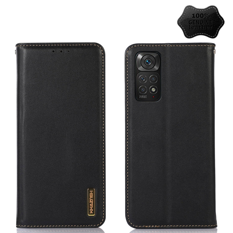 For Xiaomi Redmi Note 11 4G/11S 4G Global KHAZNEH Nappa Top Layer Cowhide Leather Phone Case(Black) - Xiaomi Cases by PMC Jewellery | Online Shopping South Africa | PMC Jewellery