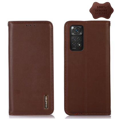 For Xiaomi Redmi Note 11 4G/11S 4G Global KHAZNEH Nappa Top Layer Cowhide Leather Phone Case(Brown) - Xiaomi Cases by PMC Jewellery | Online Shopping South Africa | PMC Jewellery