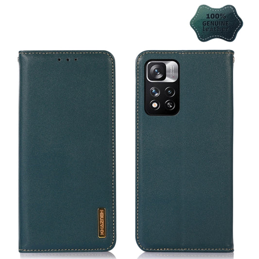 For Xiaomi Redmi Note 11 Pro 4G / 5G Global KHAZNEH Nappa Top Layer Cowhide Leather Phone Case(Green) - Redmi Note 11 Pro Case by PMC Jewellery | Online Shopping South Africa | PMC Jewellery