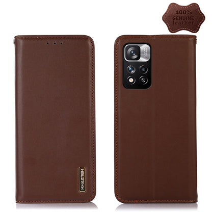 For Xiaomi Redmi Note 11 Pro 4G / 5G Global KHAZNEH Nappa Top Layer Cowhide Leather Phone Case(Brown) - Redmi Note 11 Pro Case by PMC Jewellery | Online Shopping South Africa | PMC Jewellery