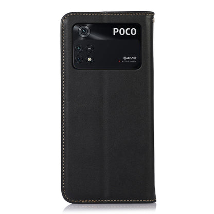 For Xiaomi Poco M4 Pro 4G KHAZNEH Nappa Top Layer Cowhide Leather Phone Case(Black) - Xiaomi Cases by PMC Jewellery | Online Shopping South Africa | PMC Jewellery