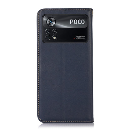 For Xiaomi Poco X4 Pro 5G KHAZNEH Nappa Top Layer Cowhide Leather Phone Case(Blue) - Xiaomi Cases by PMC Jewellery | Online Shopping South Africa | PMC Jewellery