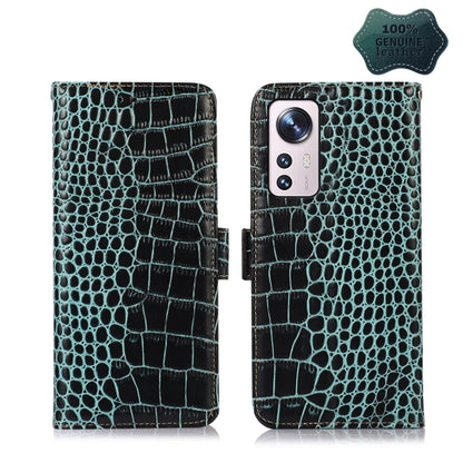 For Xiaomi 12 Pro Crocodile Top Layer Cowhide Leather Phone Case(Green) - 12 Pro Cases by PMC Jewellery | Online Shopping South Africa | PMC Jewellery