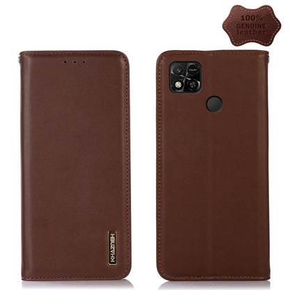 For Xiaomi Redmi 10A / 9C KHAZNEH Nappa Top Layer Cowhide Leather Phone Case(Brown) - Xiaomi Cases by PMC Jewellery | Online Shopping South Africa | PMC Jewellery