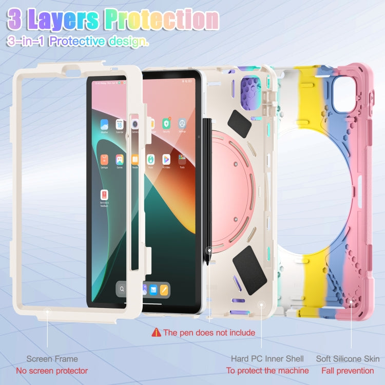 For Xiaomi Pad 5 / Pad 5 Pro Silicone + PC Tablet Protective Case(Colorful Pink) -  by PMC Jewellery | Online Shopping South Africa | PMC Jewellery