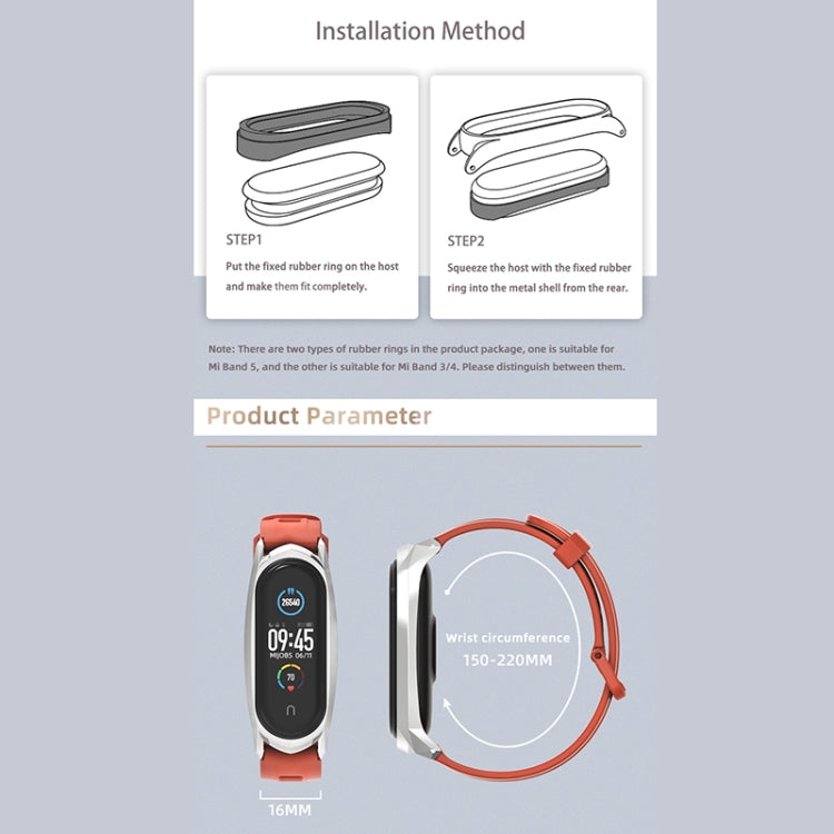 For Xiaomi Mi Band 6 / 5 / 4 / 3 Mijobs Flat Hole Silicone Watch Band, Style:CS Case(Black+Silver) - free shipping - PMC TechLife - Order now!