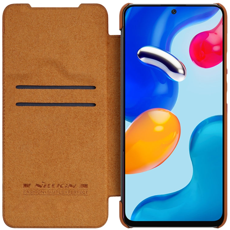 For Xiaomi Redmi Note 11S NILLKIN QIN Series Crazy Horse Texture Leather Case(Brown) - Xiaomi Cases by NILLKIN | Online Shopping South Africa | PMC Jewellery