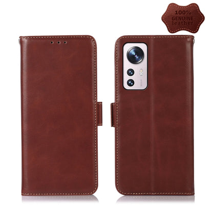 For Xiaomi 12 Lite Crazy Horse Top Layer Cowhide Leather Phone Case(Brown) - Xiaomi Cases by PMC Jewellery | Online Shopping South Africa | PMC Jewellery