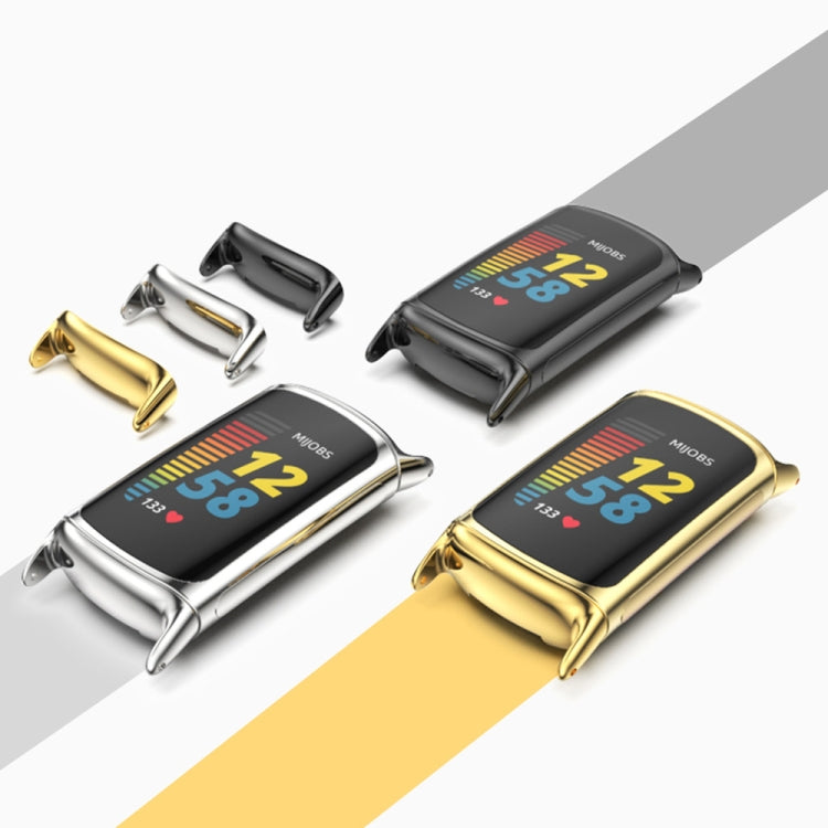 For Fitbit Charge 5 / Charge 6 Mijobs Magnetic Metal Watch Band(Black) - Watch Bands by MIJOBS | Online Shopping South Africa | PMC TechLife | Buy Now Pay Later Mobicred