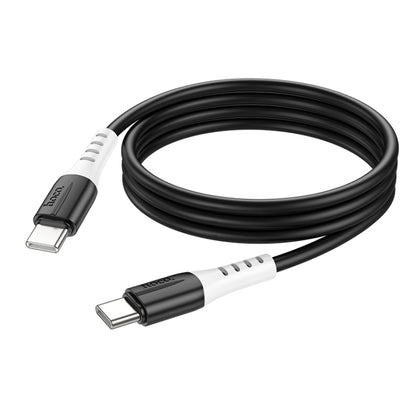 hoco 60W X82 3A USB-C / Type-C to USB-C / Type-C Silicone Charging Data Cable,Length: 1m(Black) - USB-C & Type-C Cable by hoco | Online Shopping South Africa | PMC Jewellery