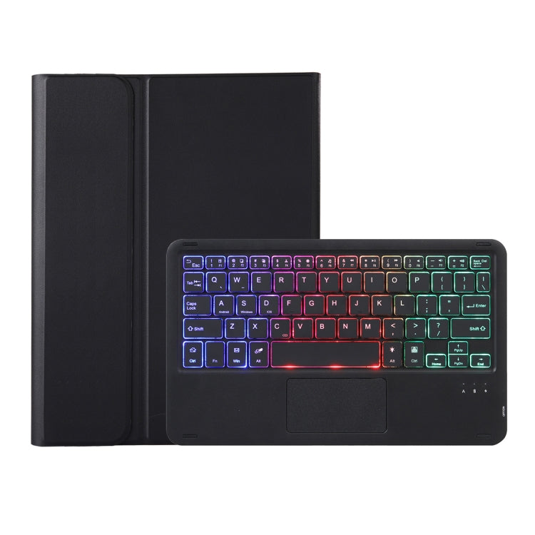 For Samsung Galaxy Tab A8 10.5 (2021) A08B-AS Lambskin Texture Backlight Bluetooth Keyboard Leather Tablet Case(Black) - Samsung Keyboard by PMC TechLife | Online Shopping South Africa | PMC TechLife
