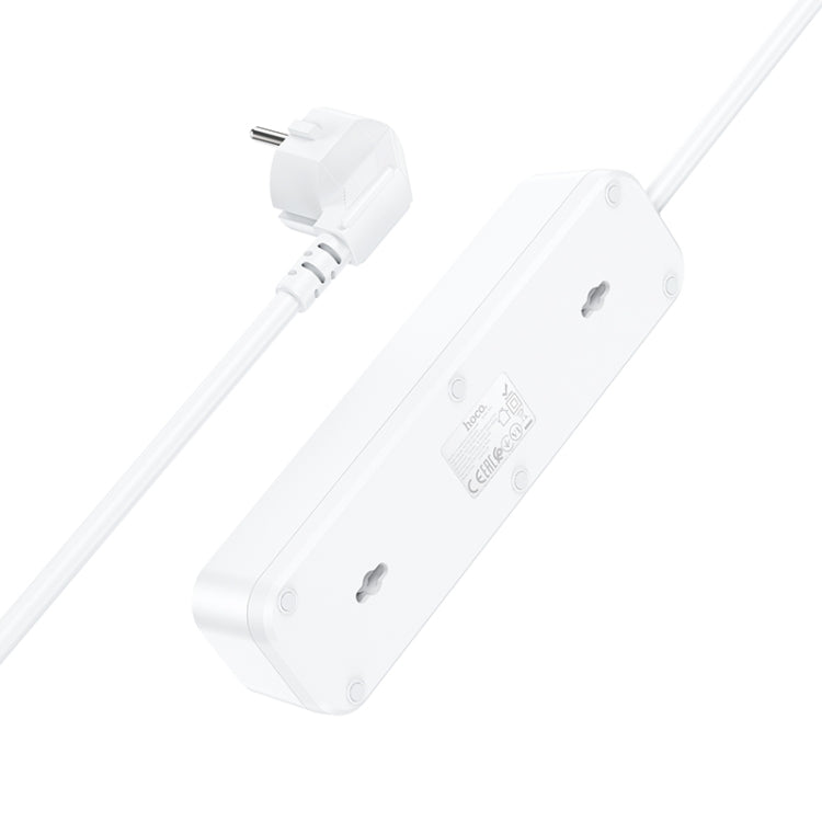 hoco NS2 3-position + 3-USB Extension Cord Socket, EU Plug(White) - Extension Socket by hoco | Online Shopping South Africa | PMC Jewellery