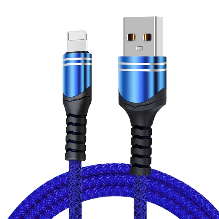 8 Pin 6A Woven Style USB Charging Cable, Cable Length: 1m(Blue) - Normal Style Cable by PMC Jewellery | Online Shopping South Africa | PMC Jewellery