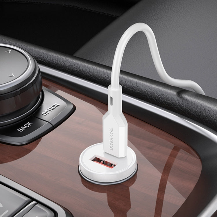 Borofone BZ18A PD20W+QC3.0 Car Charger with Type-C / USB-C to Type-C / USB-C Charging Cable(White) - Car Charger by Borofone | Online Shopping South Africa | PMC Jewellery