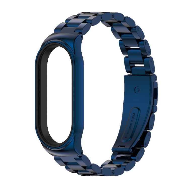 For Xiaomi Mi Band 7 / 7 NFC MIJOBS CS Three-Bead Metal Stainless Steel Watch Band(Blue) - Watch Bands by MIJOBS | Online Shopping South Africa | PMC Jewellery | Buy Now Pay Later Mobicred