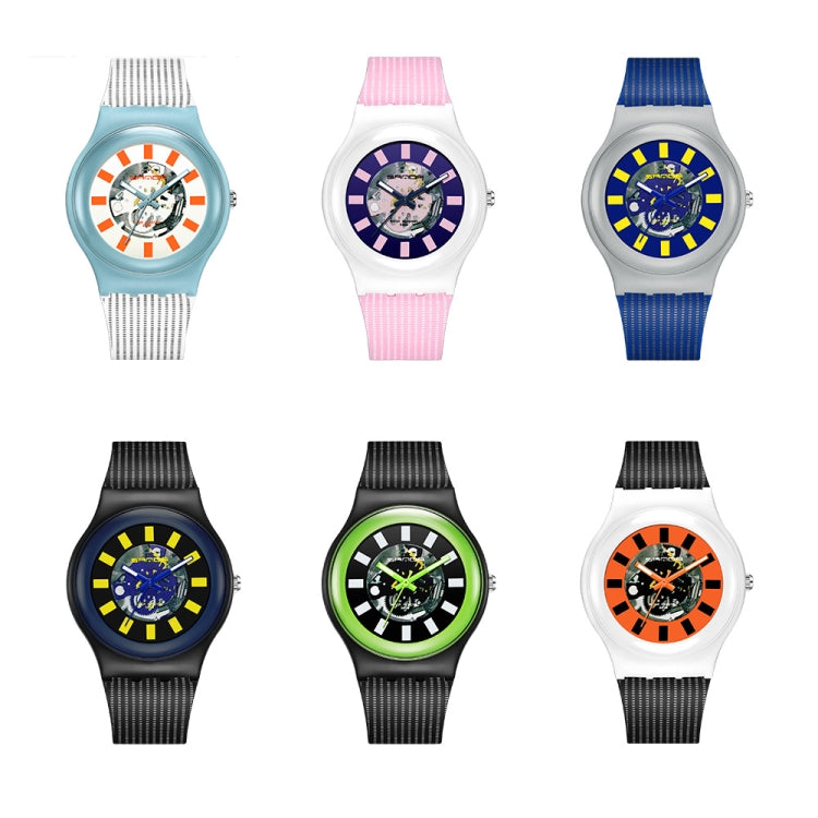 SANDA 3207 Fashion Waterproof  Electronic Sports Watch(White+Blue) - Silicone Strap Watches by SANDA | Online Shopping South Africa | PMC Jewellery | Buy Now Pay Later Mobicred