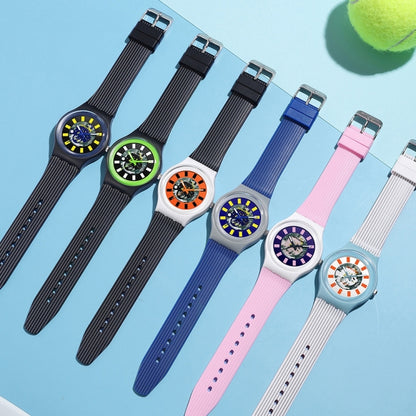 SANDA 3207 Fashion Waterproof  Electronic Sports Watch(White+Blue) - Silicone Strap Watches by SANDA | Online Shopping South Africa | PMC Jewellery | Buy Now Pay Later Mobicred