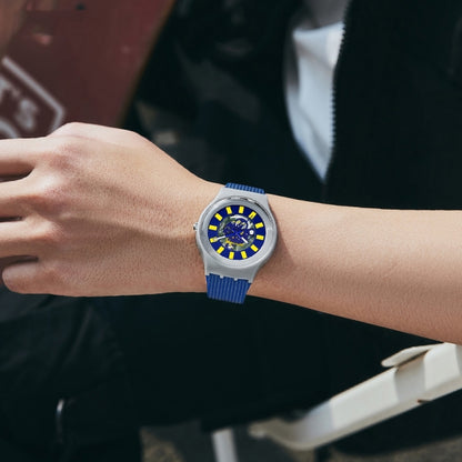 SANDA 3207 Fashion Waterproof  Electronic Sports Watch(White+Blue) - Silicone Strap Watches by SANDA | Online Shopping South Africa | PMC Jewellery | Buy Now Pay Later Mobicred