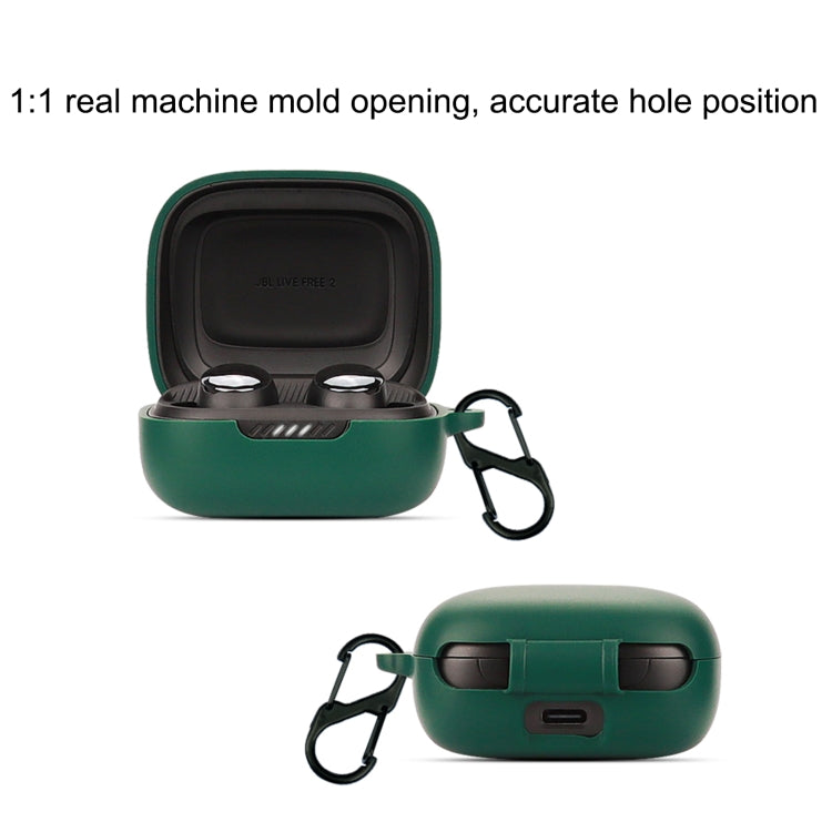 Bluetooth Earphone Silicone Protective Case For JBL Live Free 2 TWS(Dark Green) - JBL Earphone Case by PMC TechLife | Online Shopping South Africa | PMC TechLife