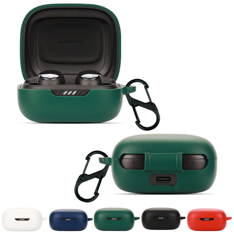 Bluetooth Earphone Silicone Protective Case For JBL Live Free 2 TWS(Dark Green) - JBL Earphone Case by PMC Jewellery | Online Shopping South Africa | PMC Jewellery