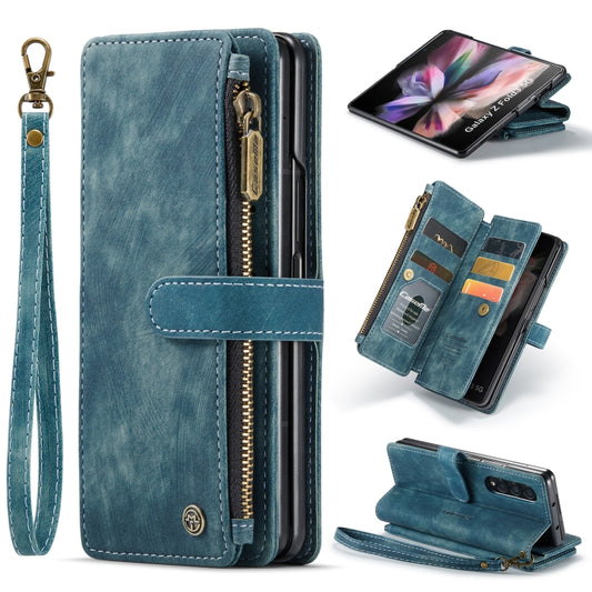 For Samsung Galaxy Z Fold3 5G CaseMe C30 Multifunctional Phone Leather Phone Case(Blue) - Galaxy Phone Cases by CaseMe | Online Shopping South Africa | PMC Jewellery | Buy Now Pay Later Mobicred