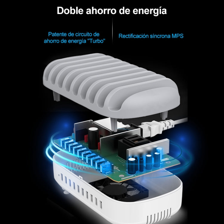 ORICO DUK-10P-DX 120W 5V 2.4A 10 Ports USB Charging Station, US Plug(White) - Multifunction Charger by ORICO | Online Shopping South Africa | PMC Jewellery