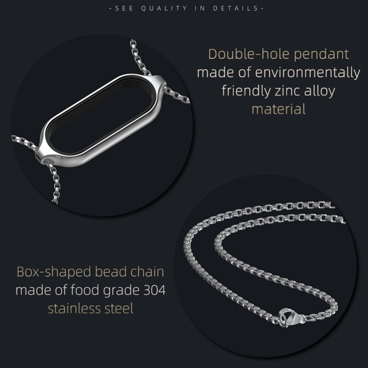 For Xiaomi Mi Band 5 / 6 MIJOBS Metal Pendant Stainless Steel Watch Necklace(Rose Gold) - Watch Bands by MIJOBS | Online Shopping South Africa | PMC Jewellery | Buy Now Pay Later Mobicred