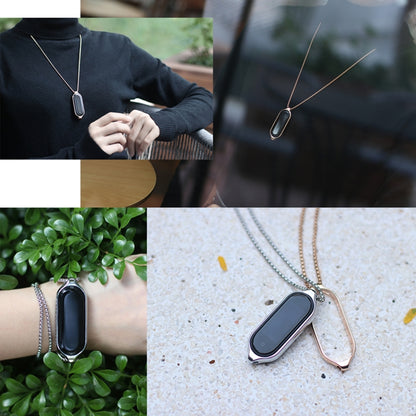 For Xiaomi Mi Band 5 / 6 MIJOBS Metal Pendant Stainless Steel Watch Necklace(Rose Gold) - Watch Bands by MIJOBS | Online Shopping South Africa | PMC Jewellery | Buy Now Pay Later Mobicred