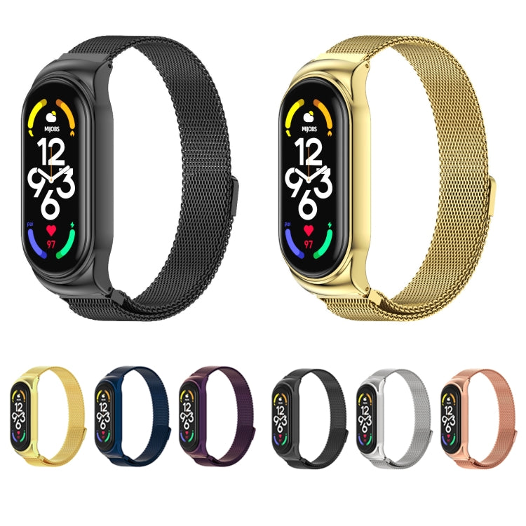 For Xiaomi Mi Band 7 / 7 NFC MIJOBS CS Milan Magnetic Stainless Steel Watch Band(Purple) - Watch Bands by MIJOBS | Online Shopping South Africa | PMC Jewellery | Buy Now Pay Later Mobicred