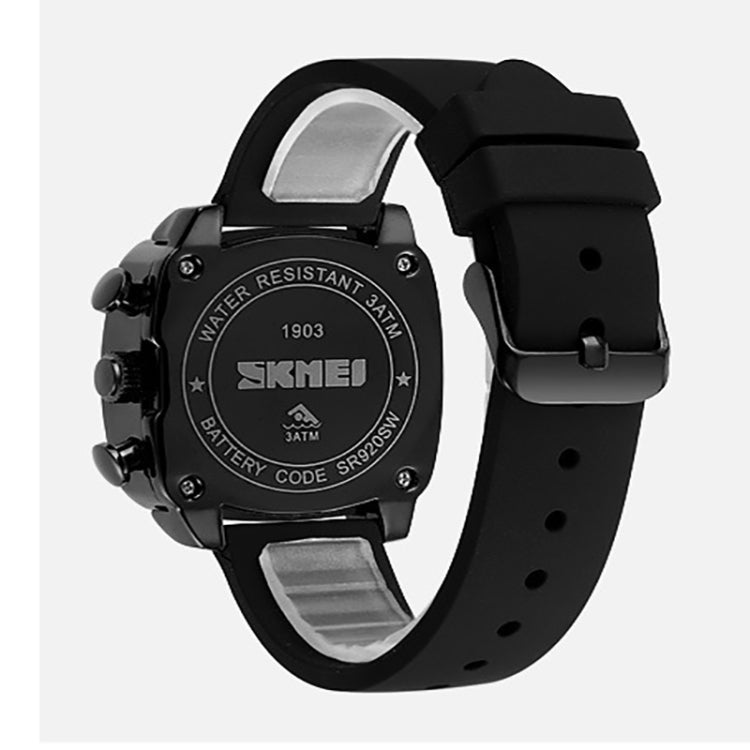 SKMEI 1903 Stainless Steel Buckle Silicone Strap Waterproof Quartz Watch(Red) - Silicone Strap Watches by SKMEI | Online Shopping South Africa | PMC Jewellery | Buy Now Pay Later Mobicred