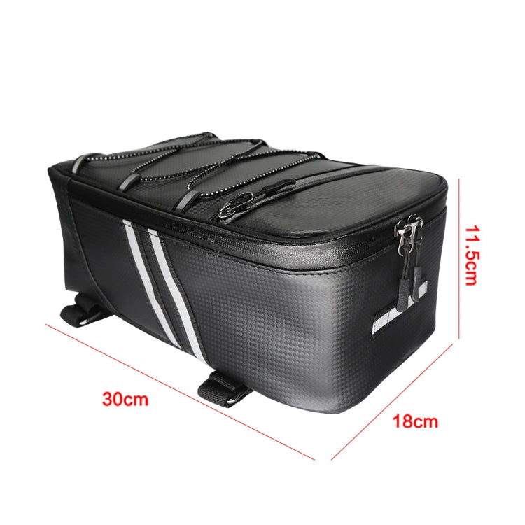 Motorcycle Waterproof PU Leather Rack Rear Carrier Bag, Capacity: 8L with Rain Cover - Bags & Luggages by PMC Jewellery | Online Shopping South Africa | PMC Jewellery