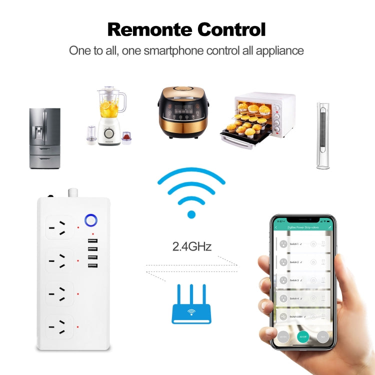 WiFi 10A SM-SO301-A 4 Holes + 4 USB 2000W Multi-purpose Smart Power Strip, AU Plug - Smart Socket by PMC TechLife | Online Shopping South Africa | PMC TechLife