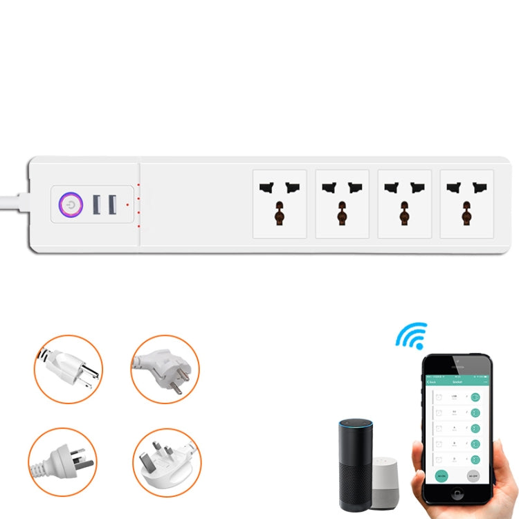 ZigBee 10A SM-SO306-M 4 Holes + 2 USB Multi-purpose Smart Power Strip(UK Plug) - Smart Socket by PMC Jewellery | Online Shopping South Africa | PMC Jewellery