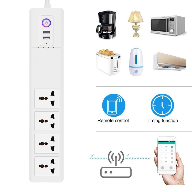 ZigBee 16A SM-SO306-M 4 Holes + 2 USB Multi-purpose Smart Power Strip(EU Plug) - Smart Socket by PMC TechLife | Online Shopping South Africa | PMC TechLife