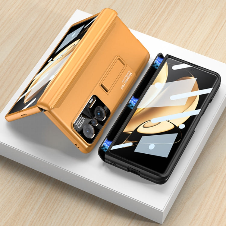 For Honor Magic V GKK Magnetic Hinge Flip Phone Case with Holder(Orange) - Honor Cases by GKK | Online Shopping South Africa | PMC Jewellery