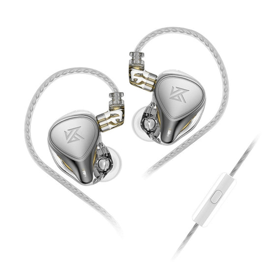 KZ-ZEX PRO 1.2m Electrostatic Coil Iron Hybrid In-Ear Headphones, Style:With Microphone(Pearl Chrome) - In Ear Wired Earphone by KZ | Online Shopping South Africa | PMC Jewellery