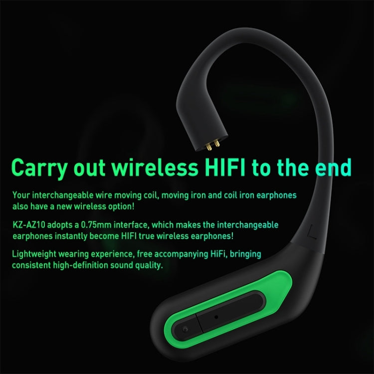 KZ-AZ10 5.2 Wireless Bluetooth Headset 0.75/0.78 Interface Adaptation(Black) - Bluetooth Earphone by KZ | Online Shopping South Africa | PMC Jewellery | Buy Now Pay Later Mobicred