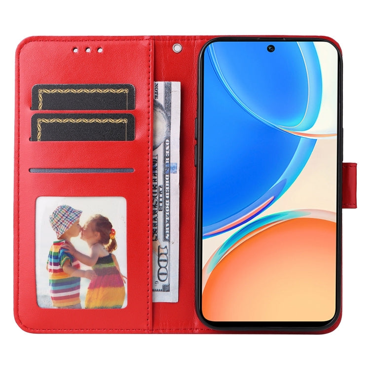 For Honor X8 / X30i Embossed Sunflower Leather Phone Case(Red) - Honor Cases by PMC TechLife | Online Shopping South Africa | PMC TechLife | Buy Now Pay Later Mobicred