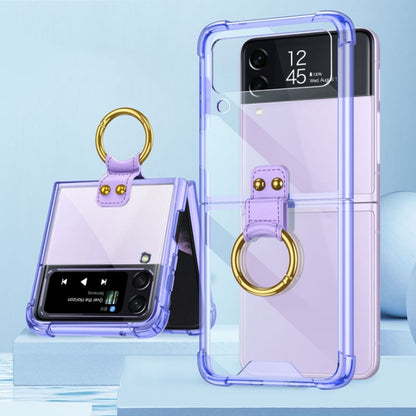 For Samsung Galaxy Z Flip4 GKK Airbag Protective Phone Case with Ring(Purple) - Galaxy Z Flip4 5G Cases by GKK | Online Shopping South Africa | PMC Jewellery