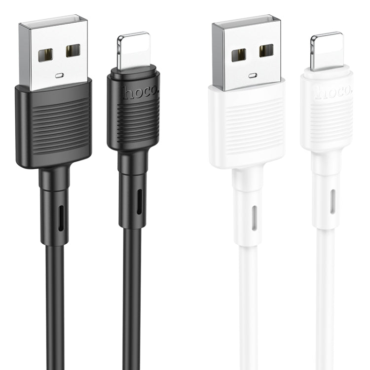 hoco X83 2.4A USB to 8 Pin Victory Charging Data Cable，Length：1m(Black) - Normal Style Cable by hoco | Online Shopping South Africa | PMC Jewellery