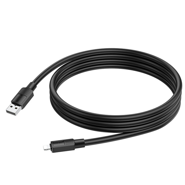 hoco X84 2.4A USB to 8 Pin Solid Charging Data Cable，Length：1m(Black) - Normal Style Cable by hoco | Online Shopping South Africa | PMC Jewellery
